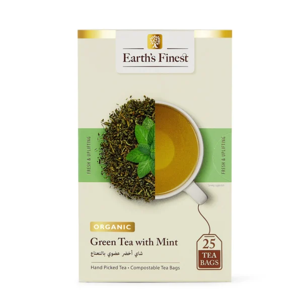 Earth's Finest Organic Green Tea with Mint 25 Teabags