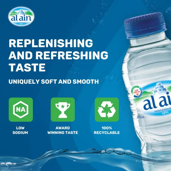 Al Ain Bottled Drinking Water Low Sodium Value Pack 24 x 200 ml