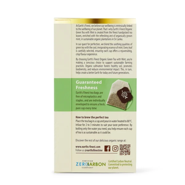 Earth's Finest Organic Green Tea with Mint 25 Teabags