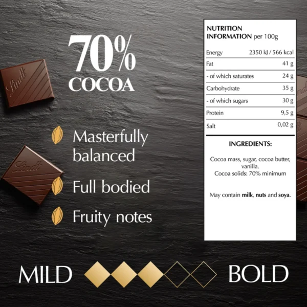 Lindt Excellence 75% Cocoa Dark Chocolate 35 g