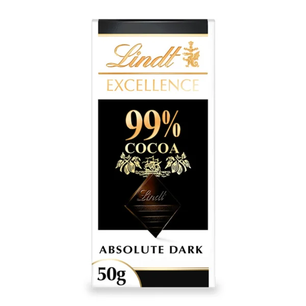 Lindt Excellence 99% Cocoa Absolute Dark Chocolate 50 g