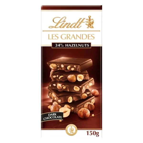 Lindt Les Grandes 34% Hazelnut Dark Chocolate 150 g