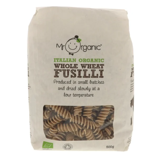 Mr. Organic Italian Organic Whole Wheat Fusilli Pasta 500 g