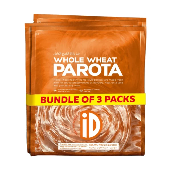 iD Frozen Whole Wheat Parota Value Pack  3 x 400 g