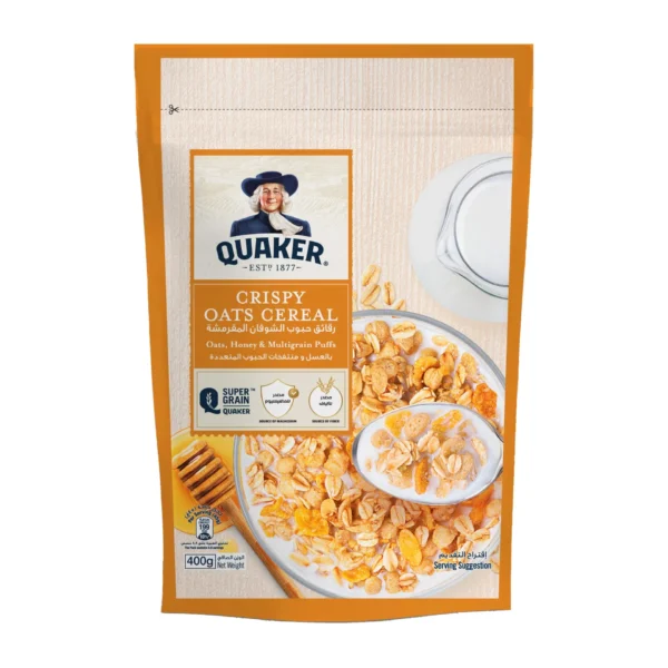 Quaker Crispy Cereal Oats, Honey & Multigrain Puffs 400 g