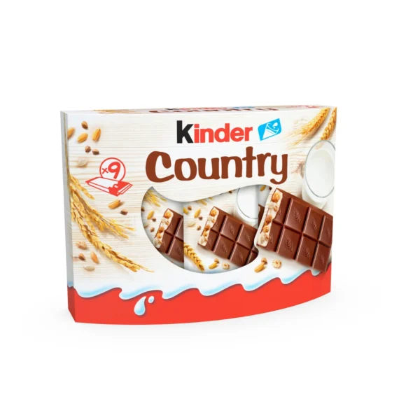 Kinder Country Milk Chocolate Bars With Milky Filling and Cereals 9 Bars 211.5 g