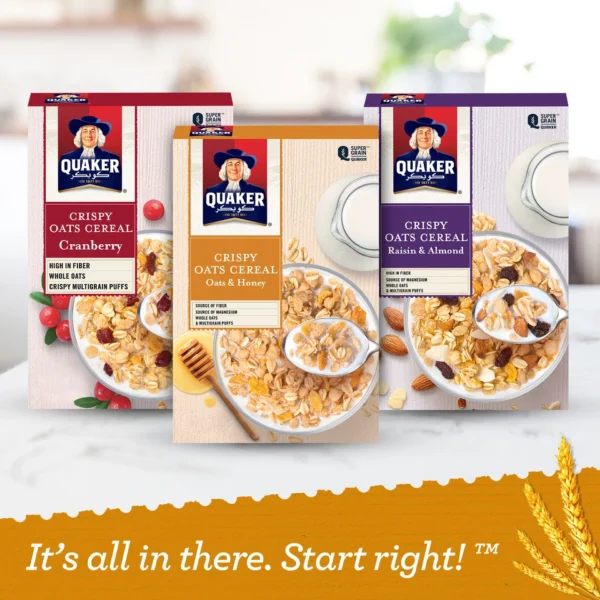 Quaker Crispy Oats Cereal Oats & Honey Value Pack 400 g