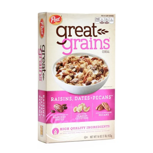 78745e07-073f-44a2-b6ce-0a6872c54bf3_size1920_cropCenter Post Great Grains Cereal Raisins Dates Pecans 453 g