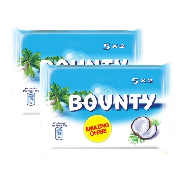 Bounty Milk Chocolate Value Pack 5 x 50 g 2 pkt