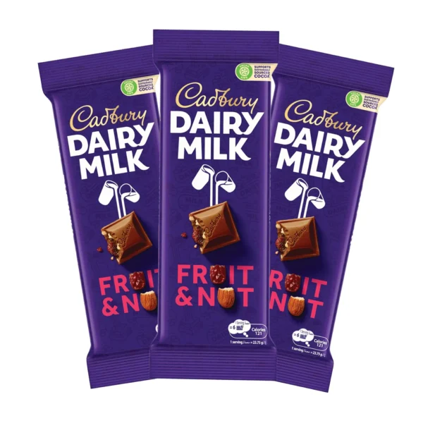 Cadbury Dairy Milk Fruit & Nut Chocolate Bar Value Pack 3 x 95 g