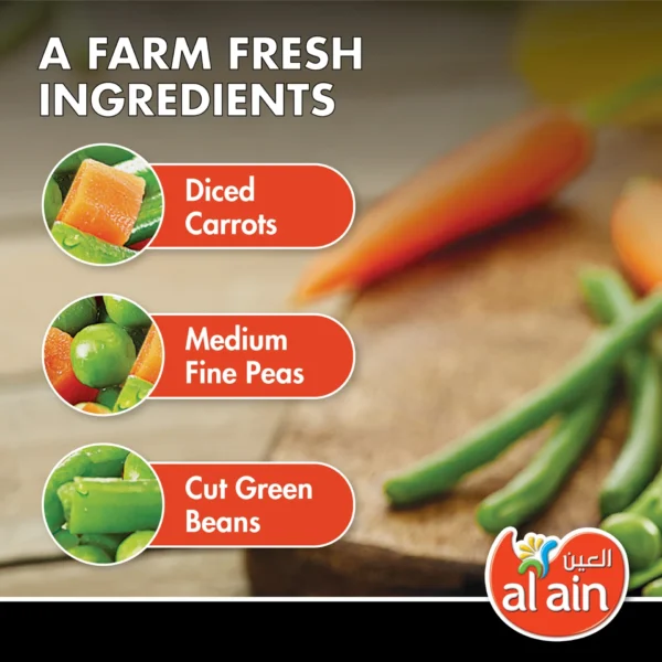 Al Ain Mixed Frozen Vegetable Bag Value Pack 2 x 400 g