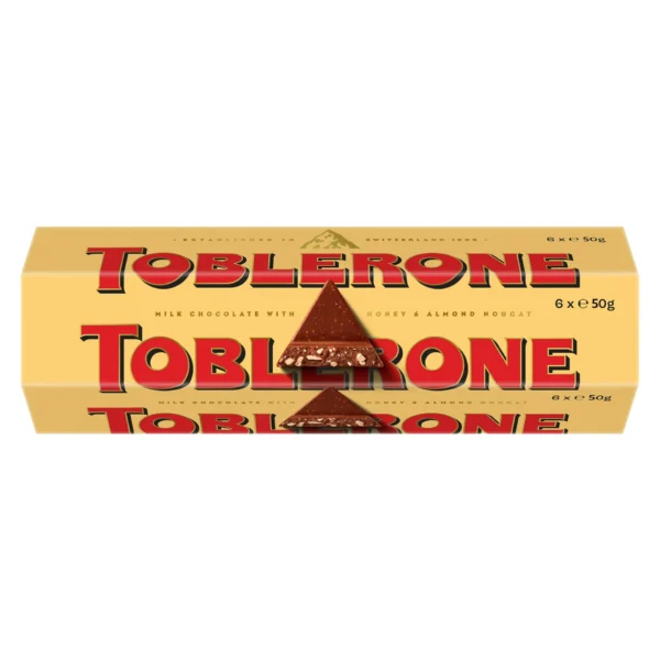 Toblerone Swiss Milk Chocolate Bar with Honey and Almond Nougat 6 x 50 g