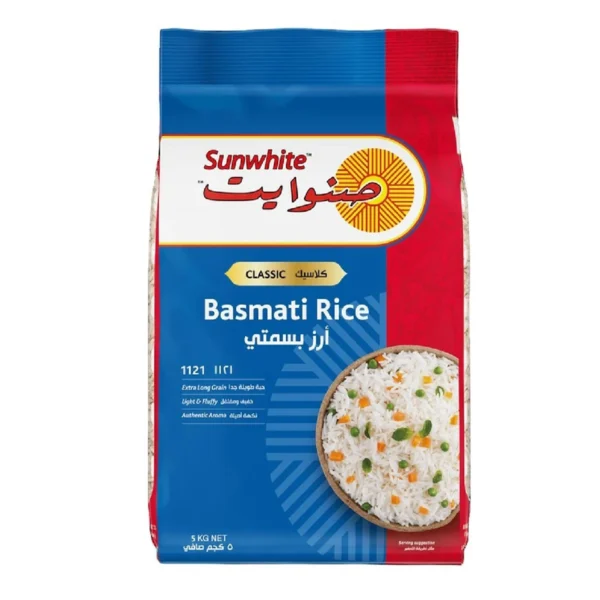 9ed072a3-1aae-4329-beec-be1e83b7ce7d_size1920_cropCenter Sunwhite 1121 Extra Long Grain Classic Basmati Rice 5 kg
