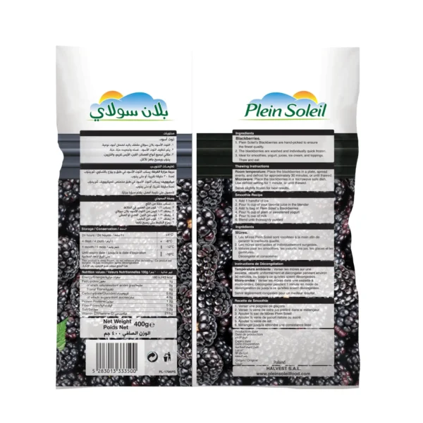 Plein  Soleil Freshly Frozen Blackberries 400 g