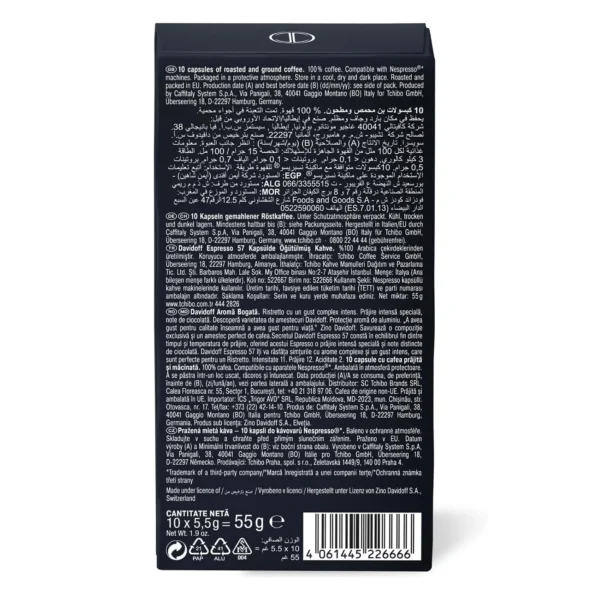 bdd91685-5961-4c4a-8469-34b4b54e9c2f_size3840_cropCenter Davidoff Coffee Espresso 57 Dark & Chocolatey Coffee Capsules 10 pcs 55 g