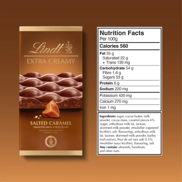 Lindt Extra Creamy Salted Caramel Milk Chocolate 80 g
