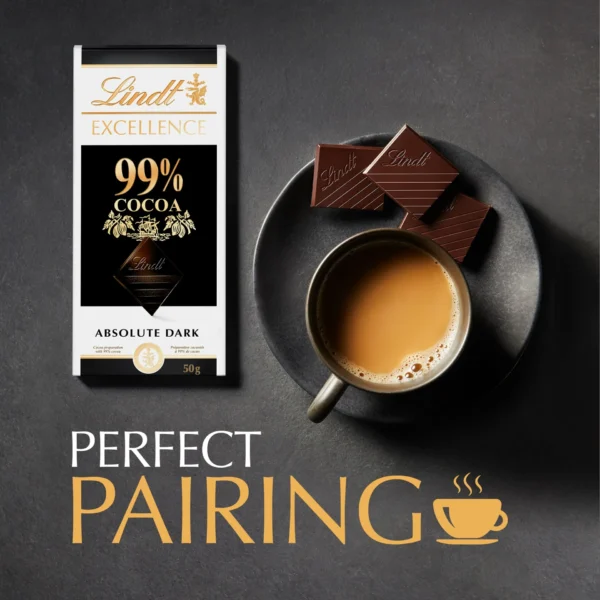 Lindt Excellence 99% Cocoa Absolute Dark Chocolate 50 g