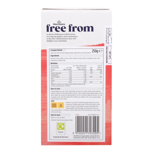 Morrisons Free From Lasagne Sheets 250 g
