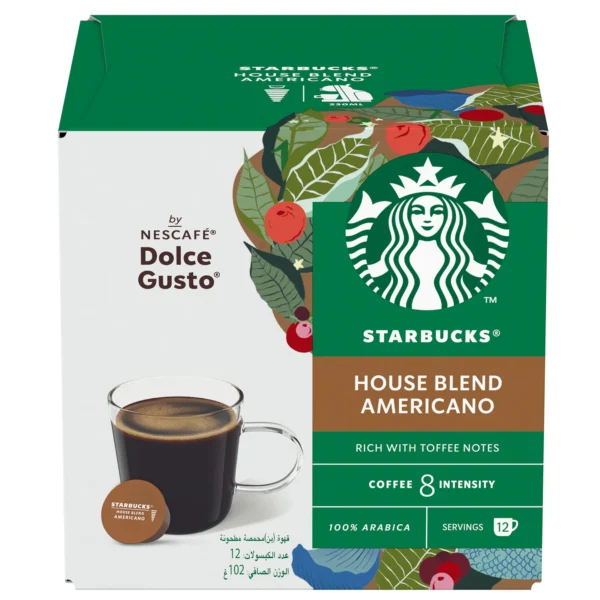 Starbucks House Blend by Nescafe Dolce Gusto Medium Roast Coffee Pods 12 pcs