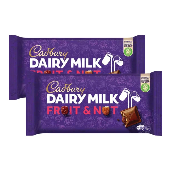 Cadbury Dairy Milk Fruit & Nut Chocolate Bar Value Pack 2 x 212 g