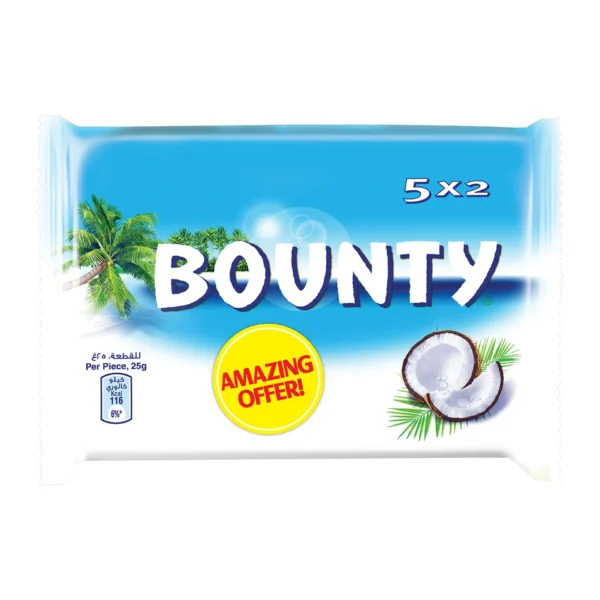 Bounty Milk Chocolate Value Pack 5 x 50 g 2 pkt